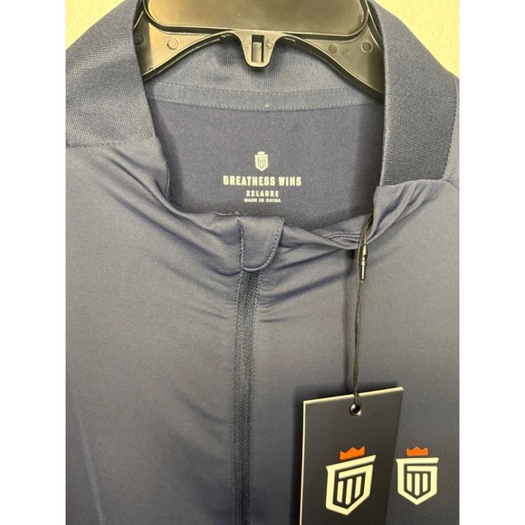 Greatness Wins Pullover Mens XXLarge Navy Blue Long Sleeve Golf Shirt - Picture 3 of 3